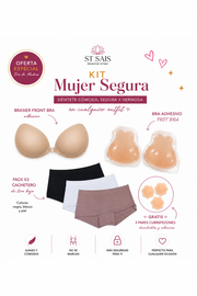 Kit Mujer Segura (Kony bra + Pack Cacheteros + Brasier )