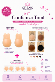 Kit Confianza Total (Kony Bra + Pack cubrepezones multicolor)