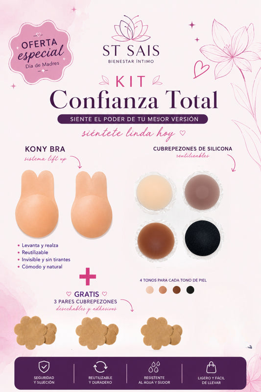 Kit Confianza Total (Kony Bra + Pack cubrepezones multicolor)