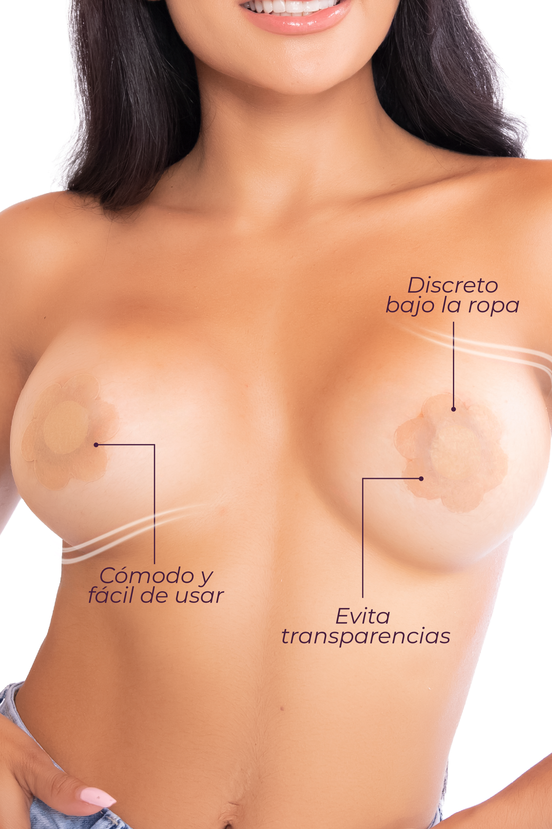 Paquete x 6 Cubrepezones flor invisibles y desechables